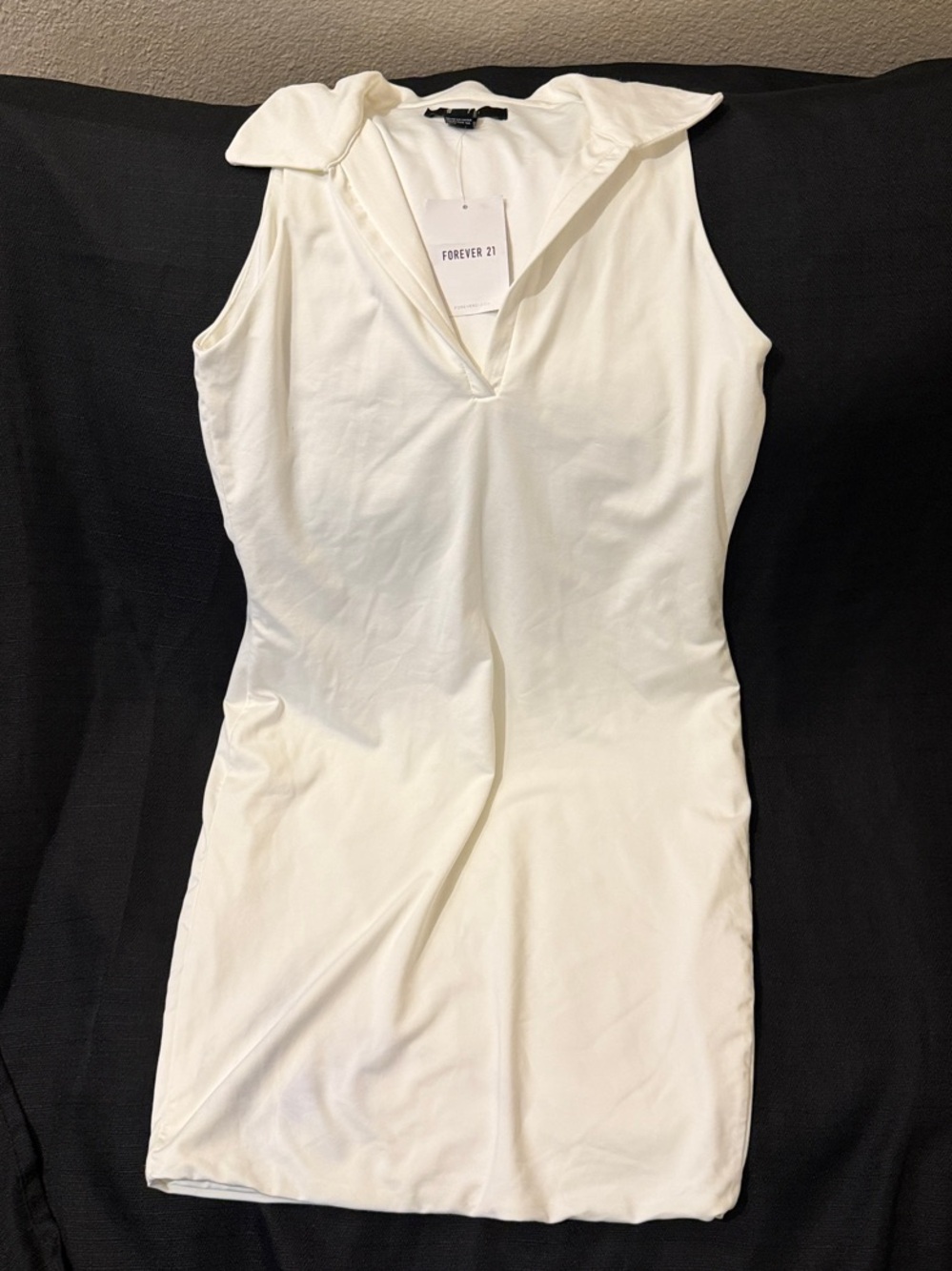Forever 21 White Collared Sleeveless Mini Dress